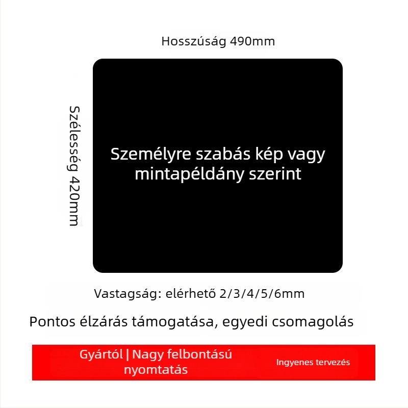 Logóval ellátott reklám egérpad, egyoldalas, csúszásmentes, hőtranszfer nyomtatás, OEM-kompatibilis
