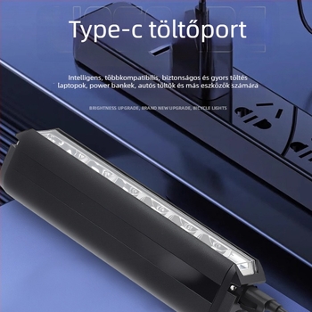 Gelin USB-C újratölthető első kerékpár lámpa, alumínium ötvözet, 2600 lm, éjszakai kerékpározáshoz, csavaros rögzítés