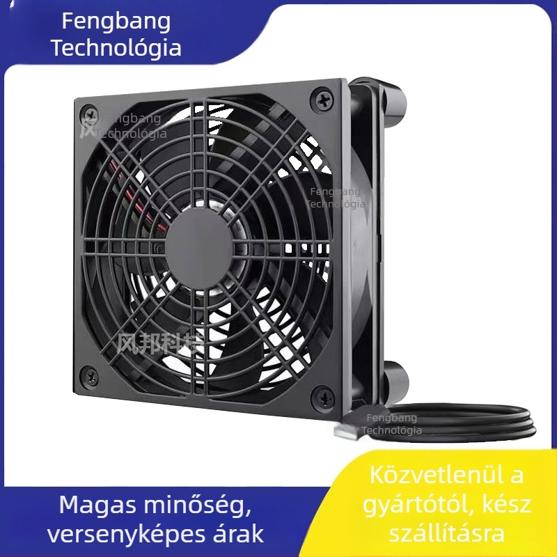 Routerház CPU hűtő — 5V USB tápegység, 1 USB port, légáramlásos hűtés