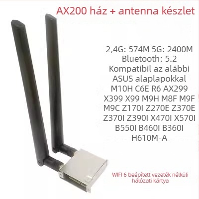 Asztali Wi‑Fi kártya, 1200 Mbps, M.2 interfész, 2.4/5 GHz, 802.11ax
