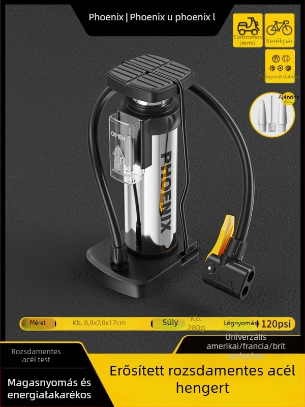 Lábpedálos kézi légpumpa kerékpárhoz, hordozható, magas nyomású felfújáshoz, otthoni használatra