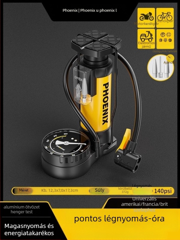 Lábpedálos kézi légpumpa kerékpárhoz, hordozható, magas nyomású felfújáshoz, otthoni használatra