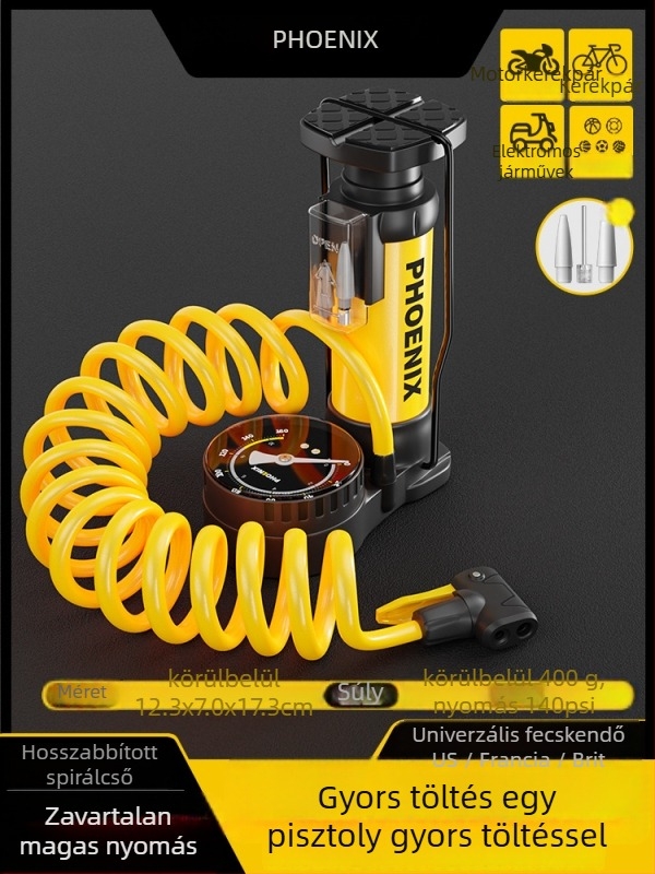 Lábpedálos kézi légpumpa kerékpárhoz, hordozható, magas nyomású felfújáshoz, otthoni használatra