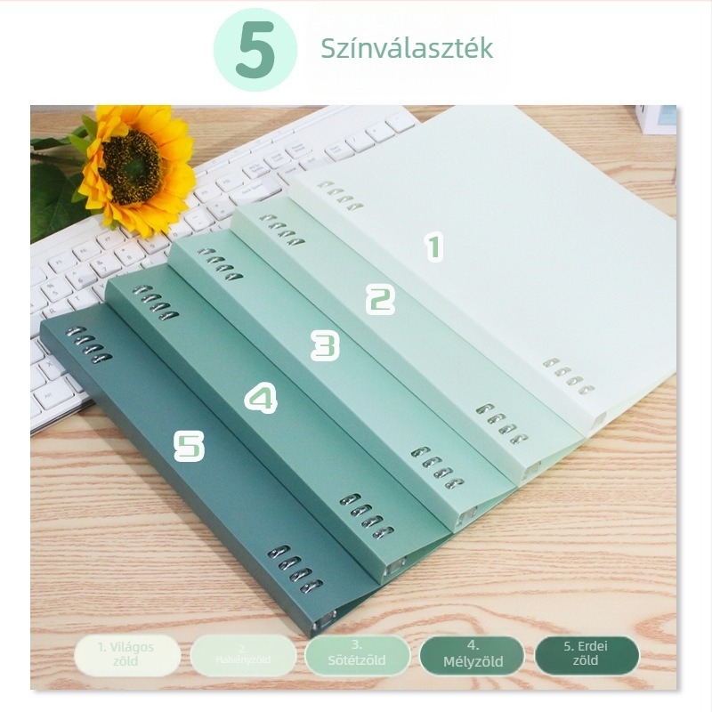 Spirál kötésű, levehető belső maggal notesz, 60 lap, 8 lyuk, modell 0125