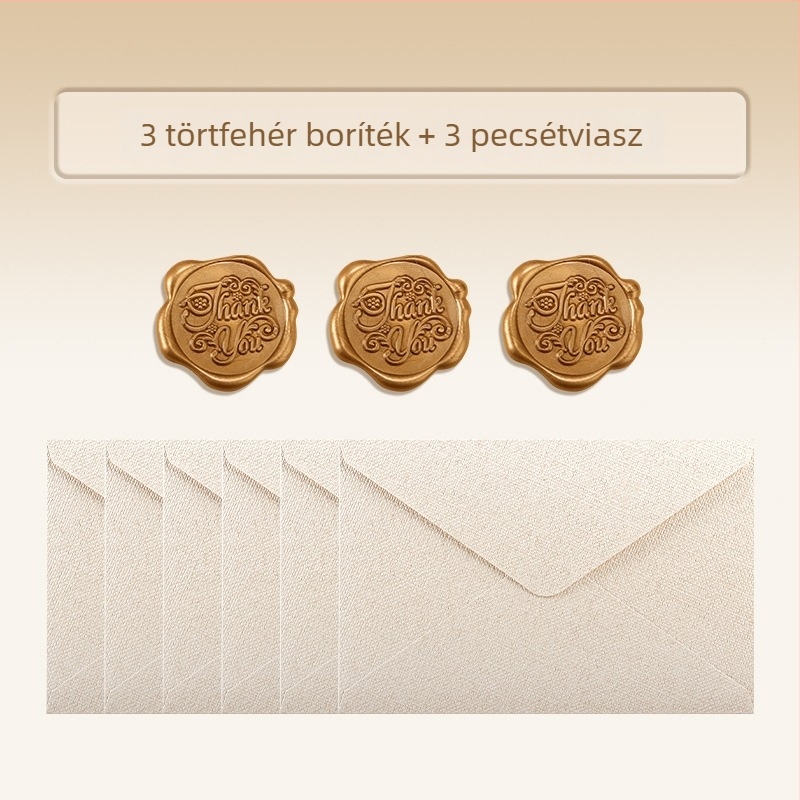 Boríték és levélpapír készlet, kraftpapír, kézzel írt levelek, elegáns vintage fehér lenvászon borítékok, ballagási képeslapok, készpénz ajándékhoz alkalmas