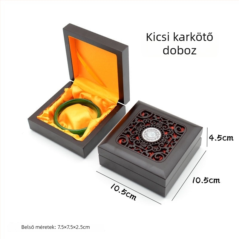 Fa ékszercsomagoló doboz vintage faragott dizájnnal – nyaklánc, karkötő, fülbevaló és medál csomagolásához; eredet Guangzhou; anyag: fa; csomagolási szint: szállítási csomagolás; csomagolás típusa: karton