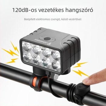 JOHORSE Nyolc LED-es kerékpár előlámpa – újra tölthető, vízálló, hegyi kerékpárhoz