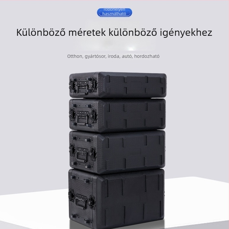 PE műanyag hordozható repülőgép-készlet AV berendezésekhez – 4U mikrofon-vevő, 6U váz, ABS tok