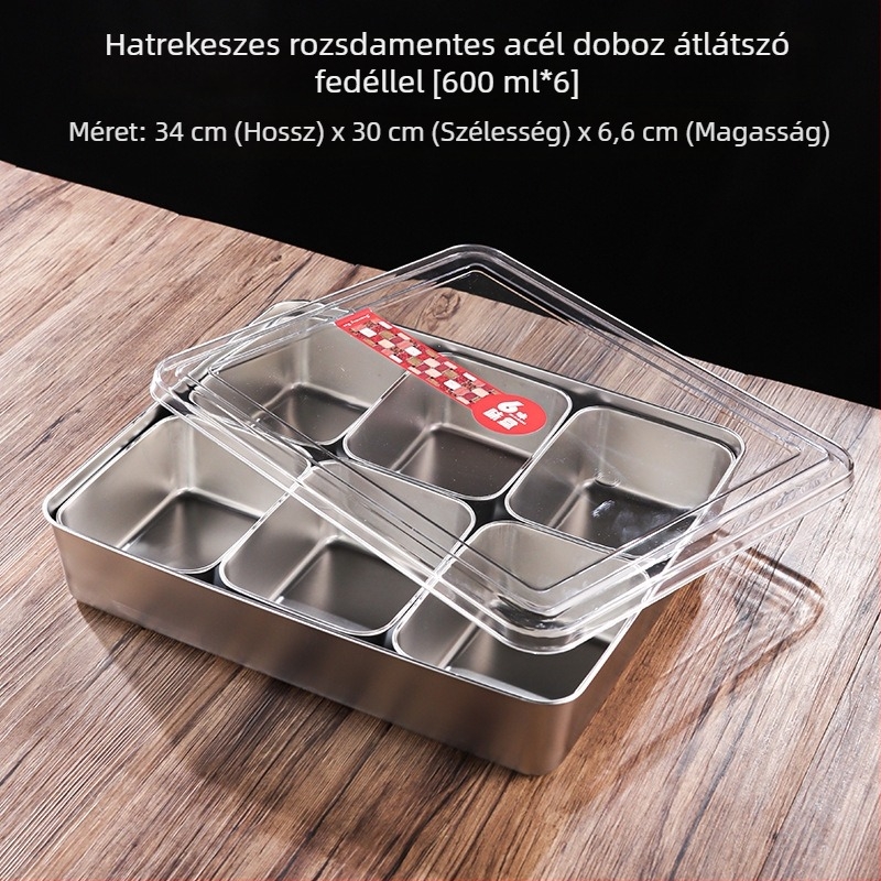 Kerámia négyszögletes fűszerdoboz, hat rekesz, kereskedelmi használatra