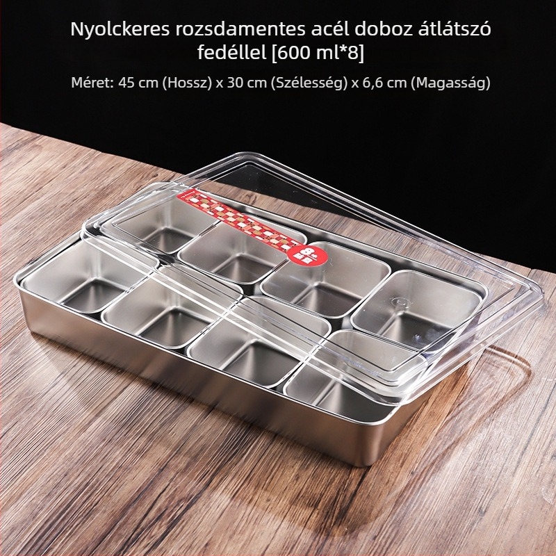 Kerámia négyszögletes fűszerdoboz, hat rekesz, kereskedelmi használatra