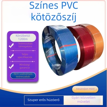 PET csomagoló szalag 1608, szövött szalag, húzószilárdság 420 kg, átlagos szilárdság 4000 N, súly 20