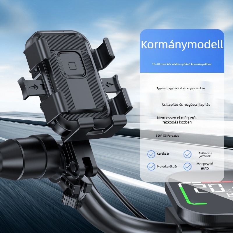 Kerékpártelefon-tartó — integrált kormánycsukló, műanyag kivitel, Huang chengxin márka, testreszabható