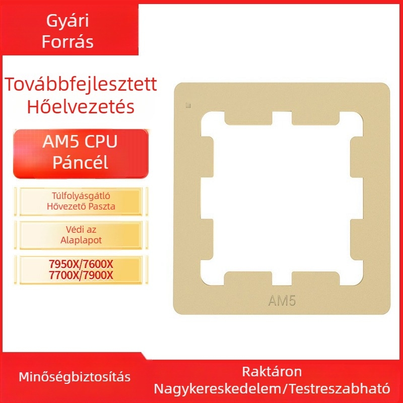 AM5 Páncélos Hővezető Pad és Szilikon Pasta CPU Hűtőhöz — Szivárgás elleni védelem és AM5 tartó korrekció az alaplapon