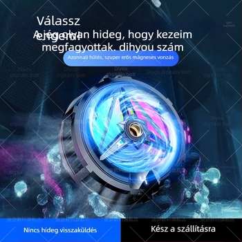X18N mobiltelefon hűtőfélvezető hűtéssel és mágneses hátsó klippel – súly 50 g, teljesítmény 20 W, anyag PC