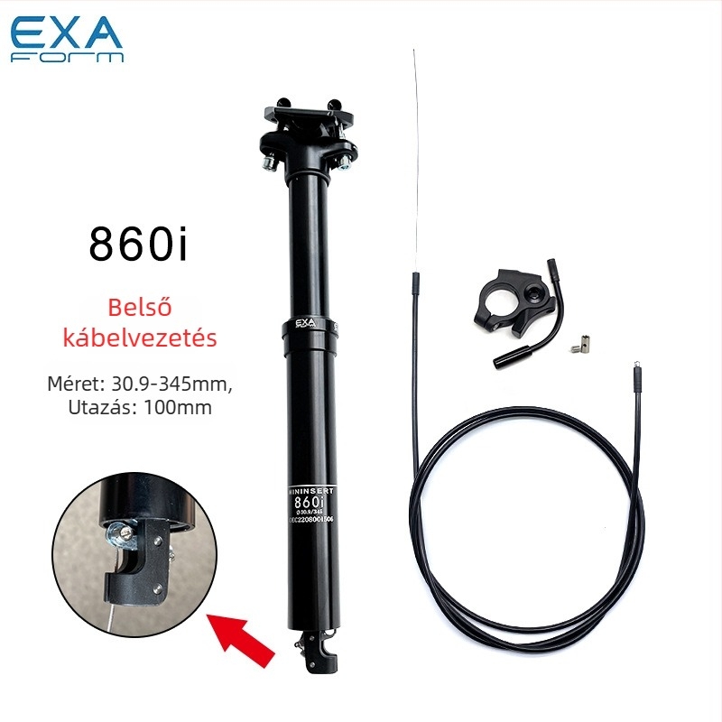 Exaform 860i kerékpárnyereg csillapító felfüggesztéssel, belső kábelvezetés, ötvözet, mountain bike-hoz