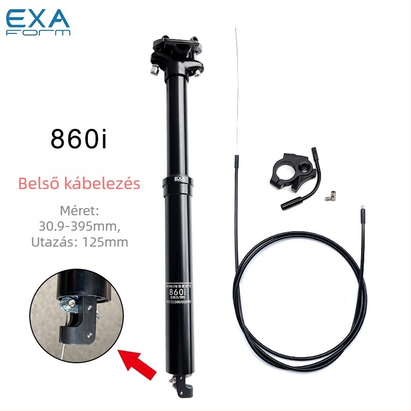 Exaform 860i kerékpárnyereg csillapító felfüggesztéssel, belső kábelvezetés, ötvözet, mountain bike-hoz
