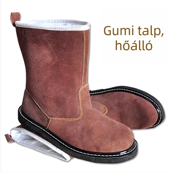 Munkavédelmi bakancs, felső rész bőrből és gumitalp, magas, hőálló, perforáció- és olajálló, légáteresztő, ősz-tél használatra; márka Tenganda; használat: öntés, megmunkálás, porvédelme