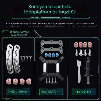 Kétszintes torony CPU hűtő levegős hűtéssel, ARGB, hat hőcső, két ventilátor, kompatibil 1700/AM5 foglalattal