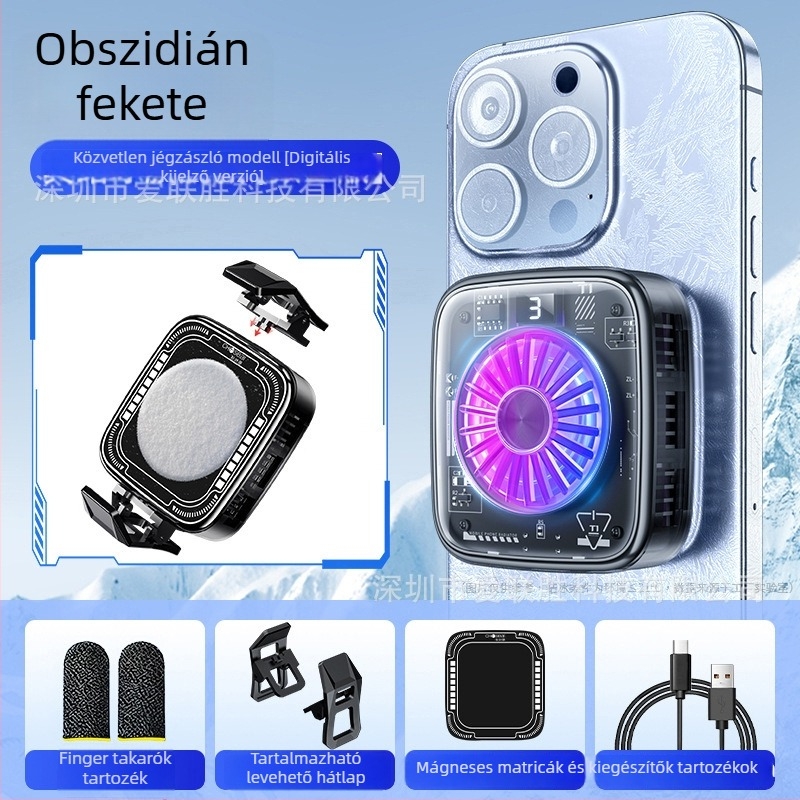 SR01 PRO mágneses telefonhűtő klip félvezető radiátorral - 110 g, 36 W, Type-C interfész, anyagok: műanyag, alumíniumötvözet, mágnes