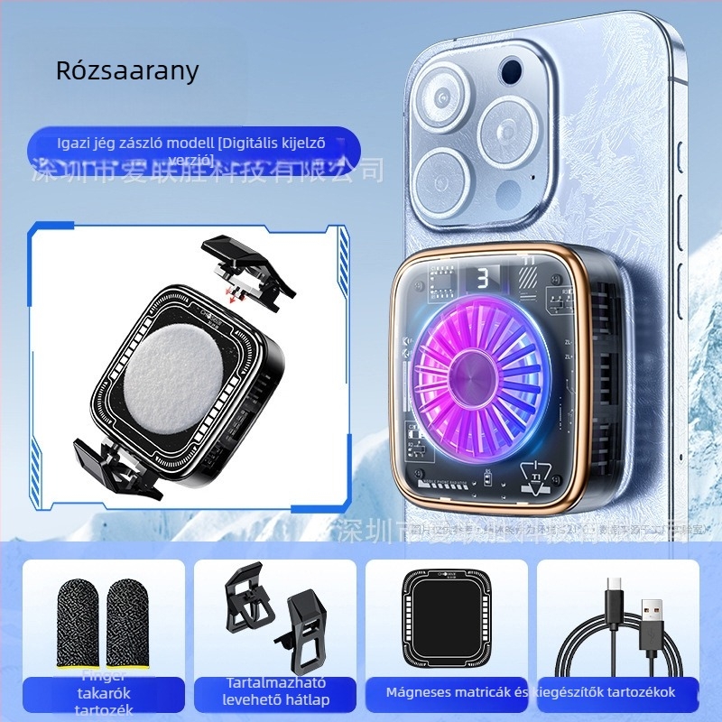 SR01 PRO mágneses telefonhűtő klip félvezető radiátorral - 110 g, 36 W, Type-C interfész, anyagok: műanyag, alumíniumötvözet, mágnes