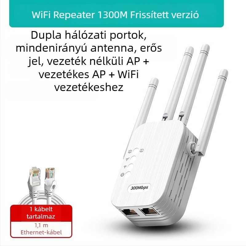 Daerwen WiFi jelerősítő és vezetékes Gigabit routerrel ellátott vezeték nélküli ismétlő, 1200 Mbps