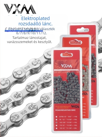 Hegyi és országúti kerékpárlánc, 8 sebesség, Szakasz 116, Lépés 7.2, Szénacél