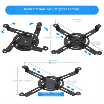 Projektor trípod kiegészítő – vasból készült, teherbírás 5 kg, 1 szekciós oszlop, tömeg 500 g