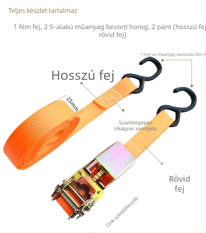 Kétkampós szorító kötőhevederekhez, S horoggal, LC425 modell, Márka Other