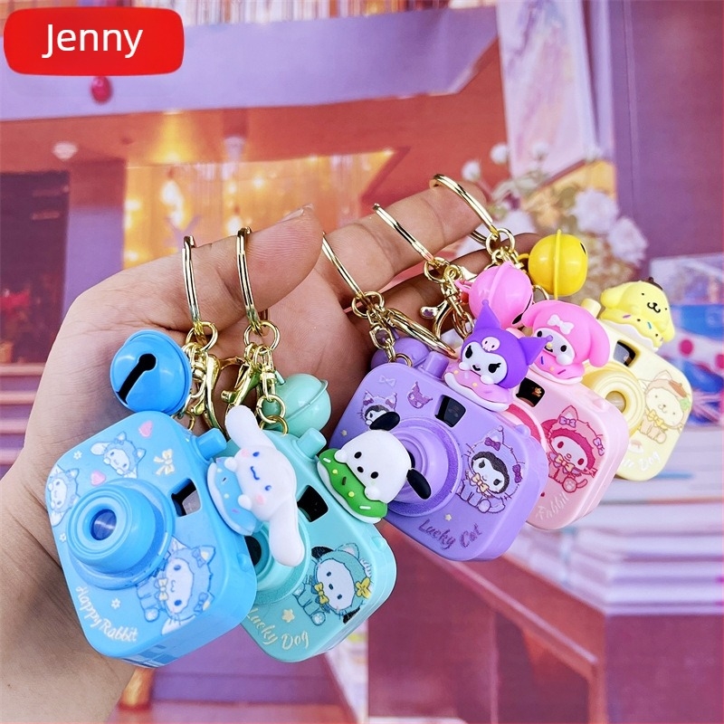 Vetítőkamera kulcstartó, világító, aranyos rajzfilm-stílusú, műanyag, egyenként csomagolva