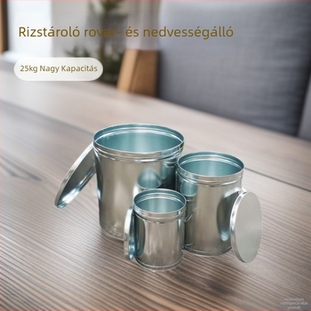 Háztartási használatra szánt fém rizstároló doboz, zárható, nedvességálló, eredet: Wenzhou