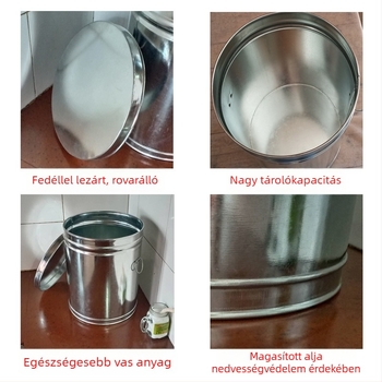 Háztartási használatra szánt fém rizstároló doboz, zárható, nedvességálló, eredet: Wenzhou