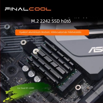 M.2 2242 SSD hűtő, alumíniumból, 1 hőcsővel, magas hőmérséklet-tűrésű