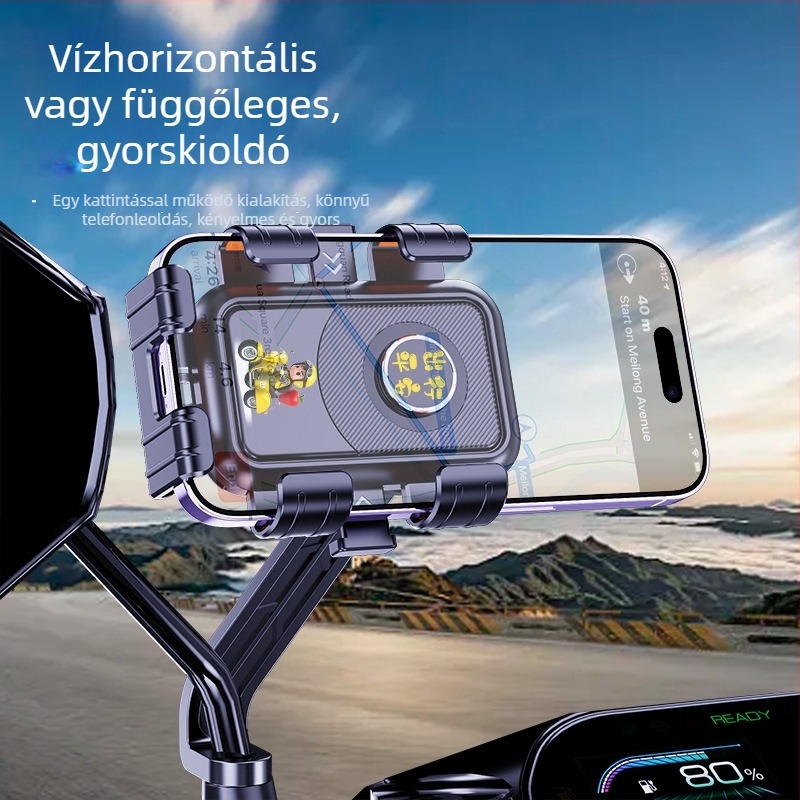 Tianchi telefon-tartó kerékpárra/e‑bike-ra/motorkerékpárra – ütésálló, vibrációtól védett, műanyag kivitel, testreszabási lehetőség