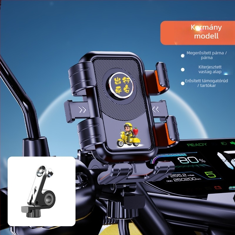 Tianchi telefon-tartó kerékpárra/e‑bike-ra/motorkerékpárra – ütésálló, vibrációtól védett, műanyag kivitel, testreszabási lehetőség