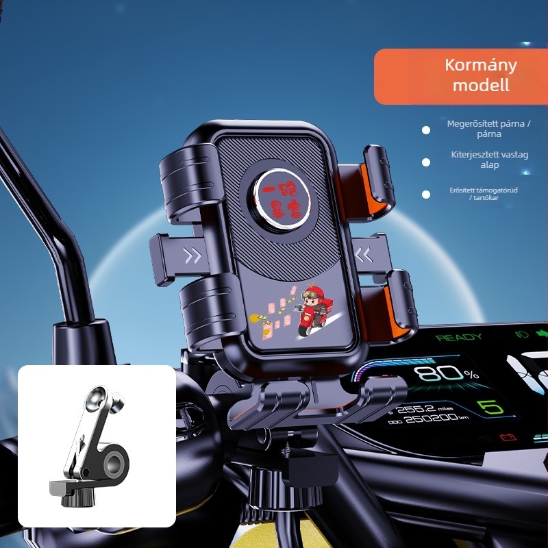 Tianchi telefon-tartó kerékpárra/e‑bike-ra/motorkerékpárra – ütésálló, vibrációtól védett, műanyag kivitel, testreszabási lehetőség