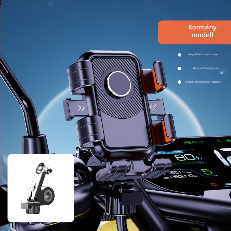 Tianchi telefon-tartó kerékpárra/e‑bike-ra/motorkerékpárra – ütésálló, vibrációtól védett, műanyag kivitel, testreszabási lehetőség