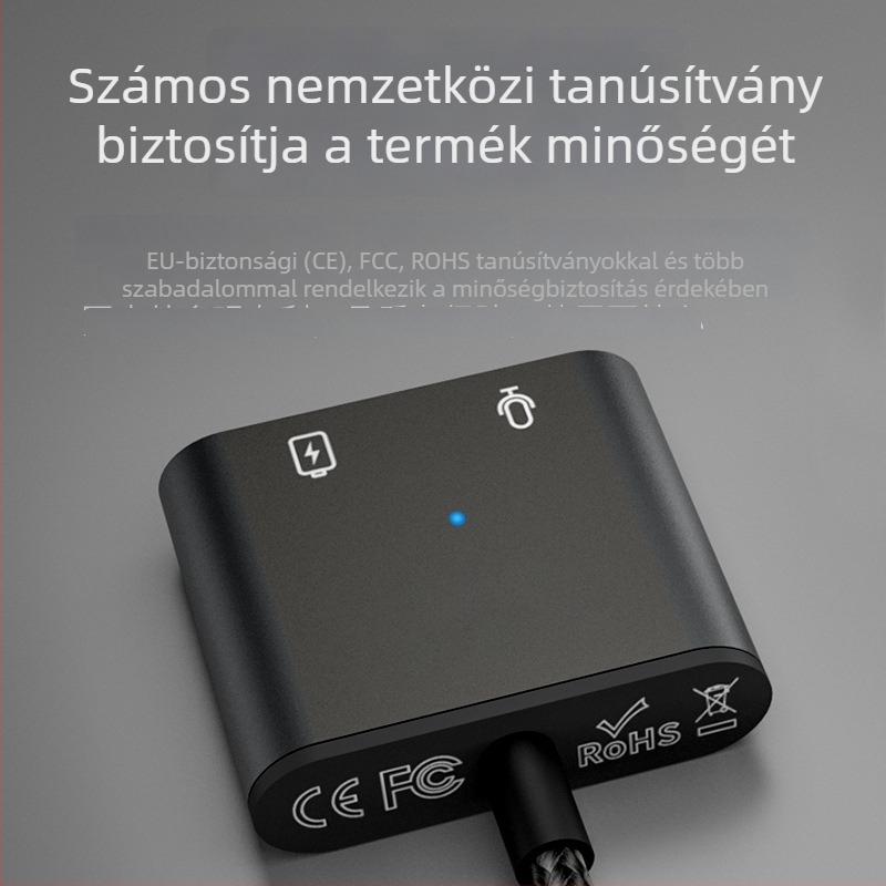 Type-C hangadapter 3,5 mm jackkal, 2-in-1 fejhallgató csatlakozó, Android-kompatibilitás, U-Shield, 60W