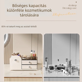 Kozmetikai tároló rekeszekkel, akril, vintage stílusú, modell 20250710001