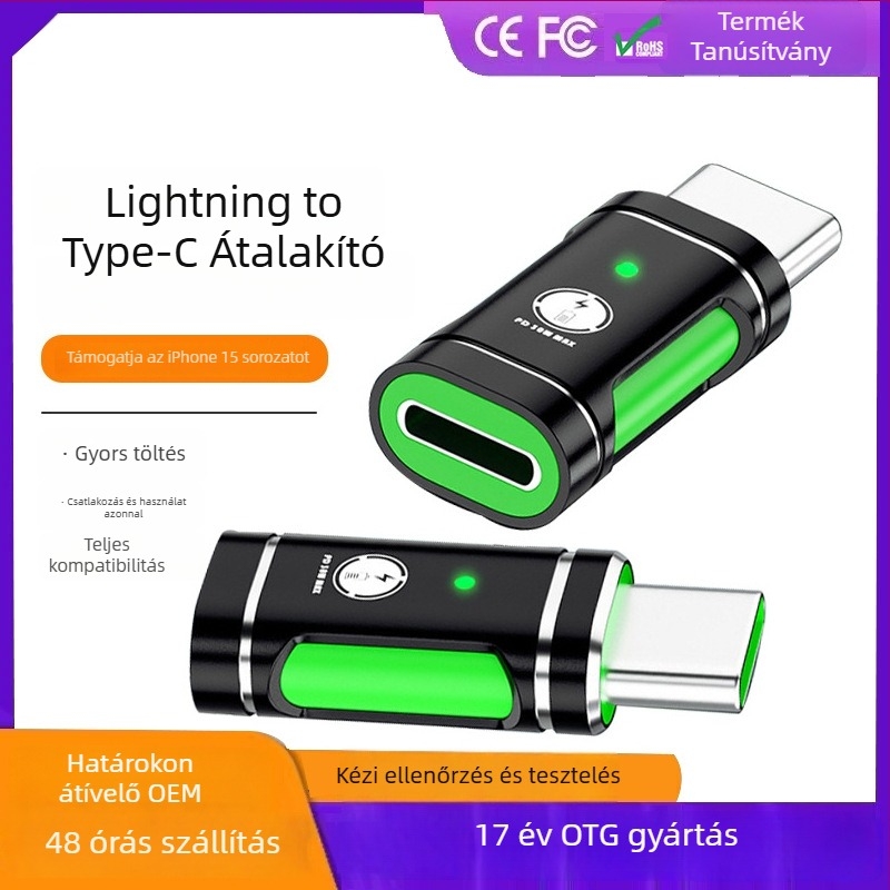 Lightning–Type-C OTG adapter Android telefonokhoz | Márka: JAYA | Modell: 323 | Kompatibilis: Huawei, Xiaomi, Oppo