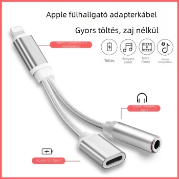 Sincerity cy-163 2-in-1 Lightning–3,5 mm audio- és töltő adapter Apple fejhallgatókhoz