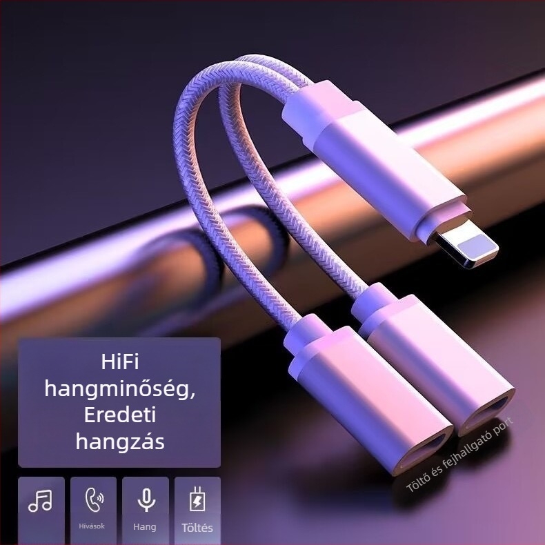 Sincerity cy-163 2-in-1 Lightning–3,5 mm audio- és töltő adapter Apple fejhallgatókhoz