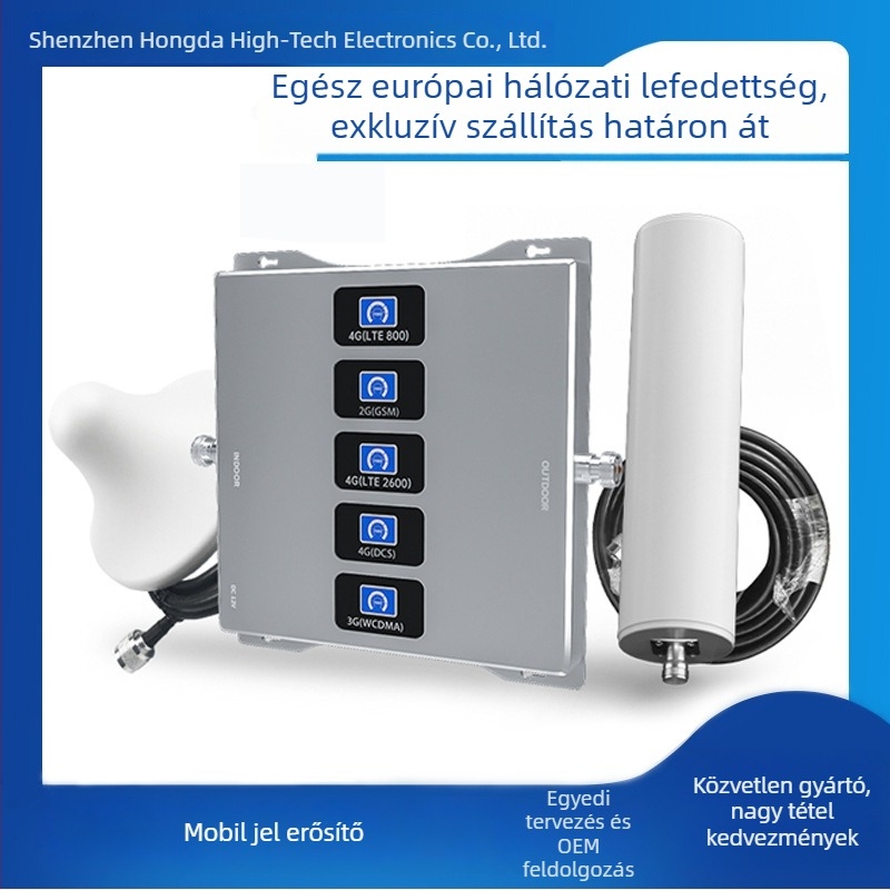 Grand belső mobiljel- erősítő GSM/WCDMA/LTE, modellek S5B20GDWI-Y / S5B20GDWI-LAYS, frekvenciasáv 800-2600 MHz, lefedettség 200 Ping-ig, beépített tűzfal