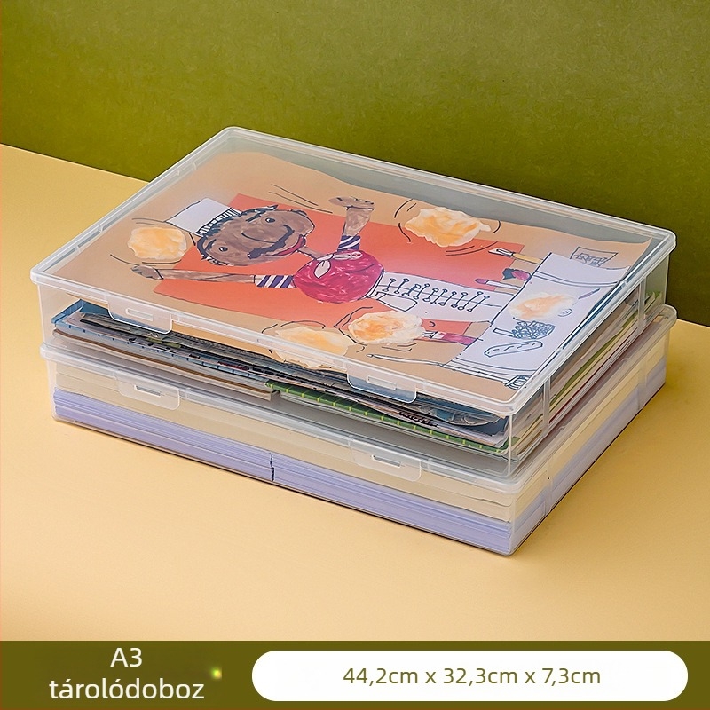 Irodai dokumentumtároló doboz fedővel, PP műanyag, átlátszó hajlított fedél, 2200 ml kapacitás, modell 3629/3680
