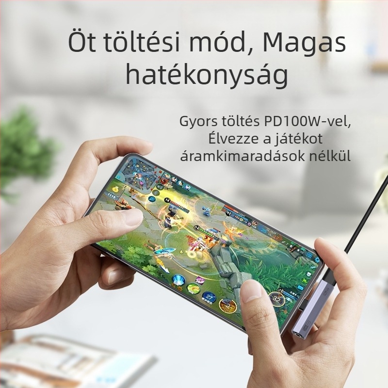 Huaynag electronic C2cfaf USB-C hangátalakító mobiltelefonokhoz — 3,5 mm hangkimenet és töltés, 2 az 1-ben, kompatibil iPhone 17-tel és más USB-C készülékekkel