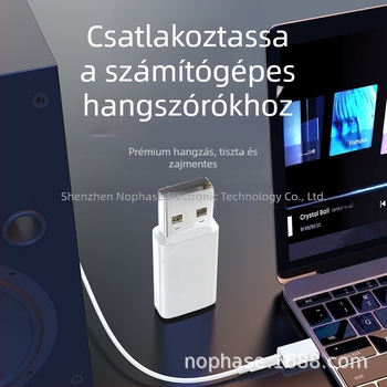 Külső USB-C hangkártya, 3,5 mm-es bemenetet Type-C-re átalakító digitális audió adapter, töltés támogatott, zenehallgatás és hívások, kompatibilis Huawei készülékekkel