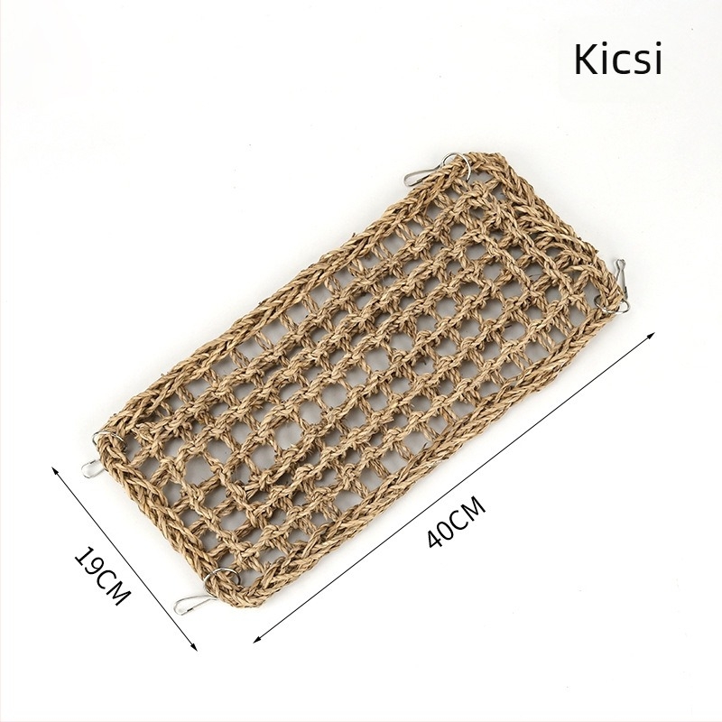 Papagáj játék fűhálós hálóval, felhő‑létra, mászó létra, harapós játék és lengő gyűrű