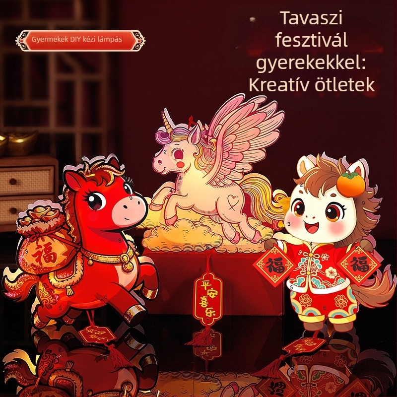 PVC lámpás, kézzel készített, kínai stílus, DIY