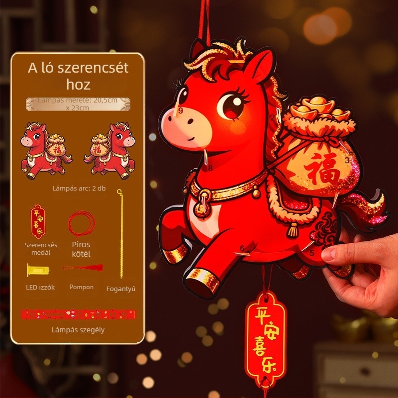 PVC lámpás, kézzel készített, kínai stílus, DIY