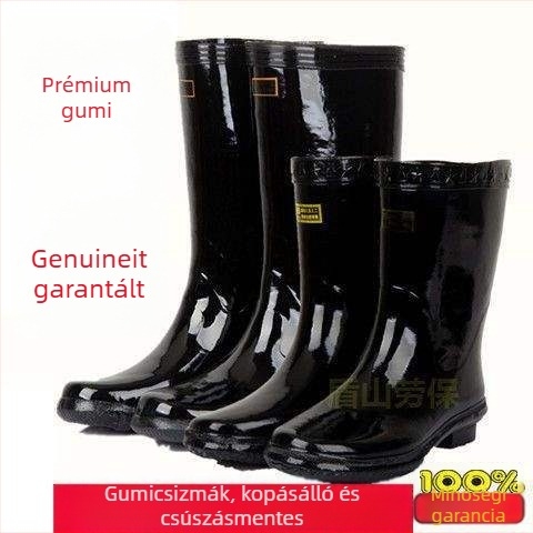 Férfi esőcsizma gumiból készült, alacsony szárú, vízálló, csúszásmentes, kopásálló