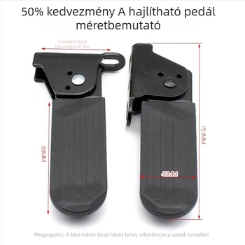 Összecsukható pedál alumíniumötvözetből hegyi kerékpárokhoz, kerékpárokhoz és elektromos autókhoz – csúszásmentes felület, modell 001